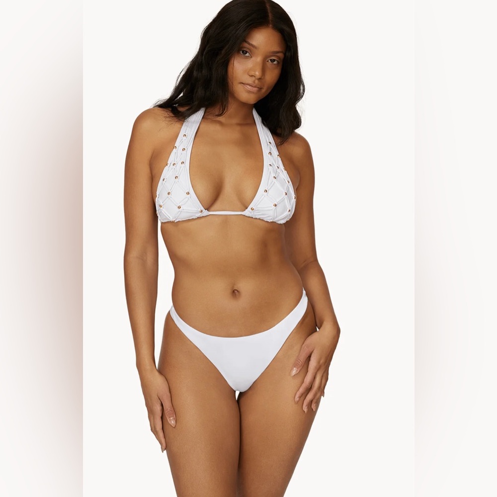 PQ Swim White Crochet Triangle Bikini